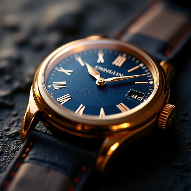Luxury Italian gold watch close-up